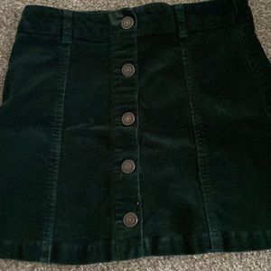 Green mini skirt